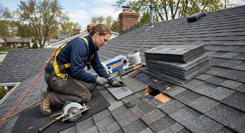 Hip Roof Shingle Repair in Northville, MI